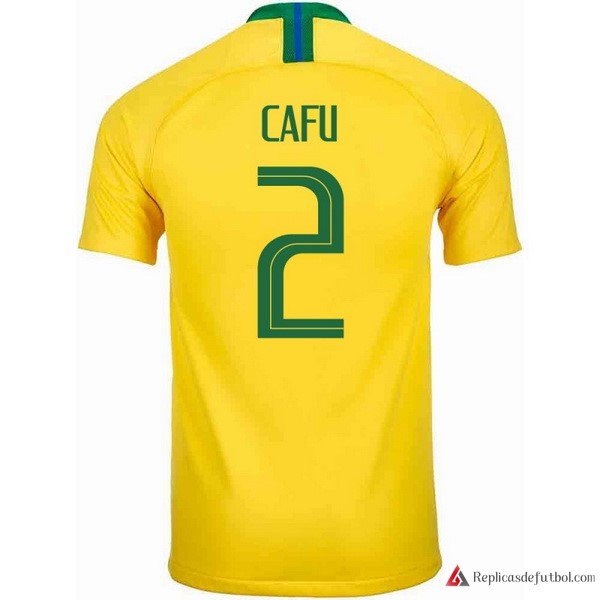 Camiseta Seleccion Brasil Primera equipación Cafu 2018 Amarillo